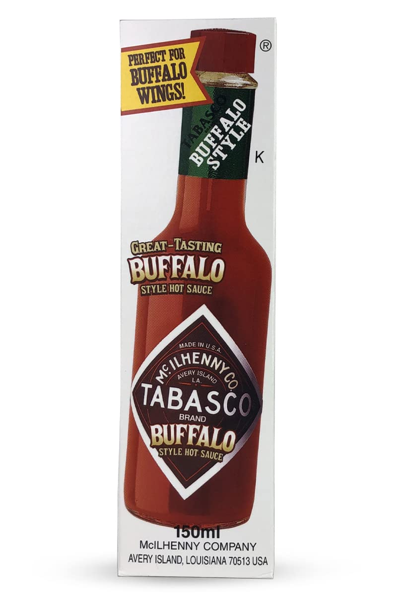 Tabasco Buffalo Wing Style Hot Pepper Sauce - 5 Oz Bottle | Spicy Flavor Enhancer for Wings, Pizza, Burgers & More