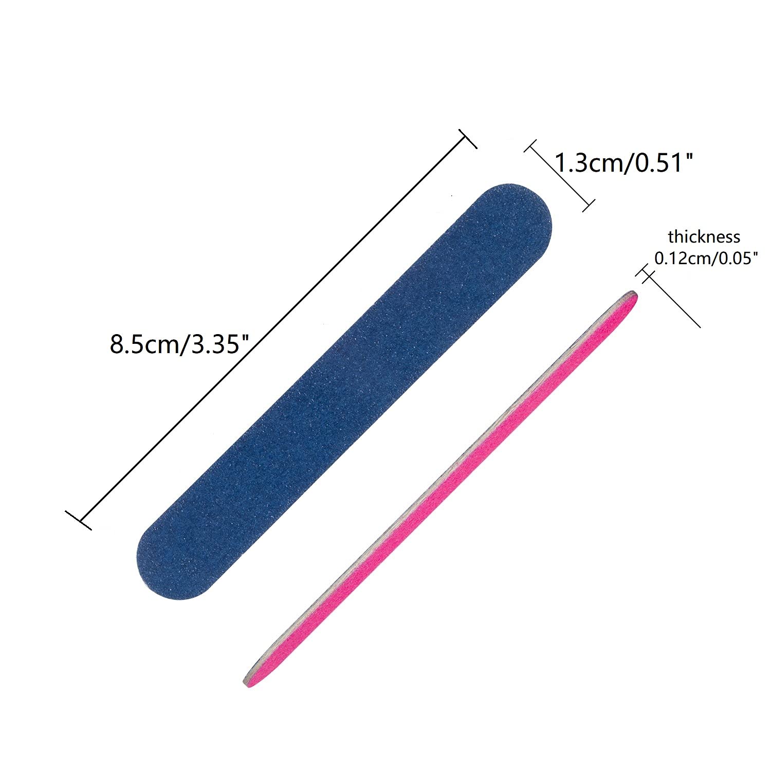 100 Pcs Bulk Nail Files Individually Wrapped - Mini Emery Boards for Manicure, Pedicure & Travel - Professional Nail Care Tools for Salons, Home Use & Gifts