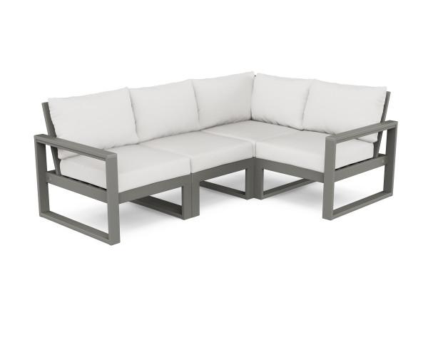 Polywood EDGE 4-Piece Modular Deep Seating Set - Outdoor Patio Furniture for Garden, Poolside & Backyard Relaxation