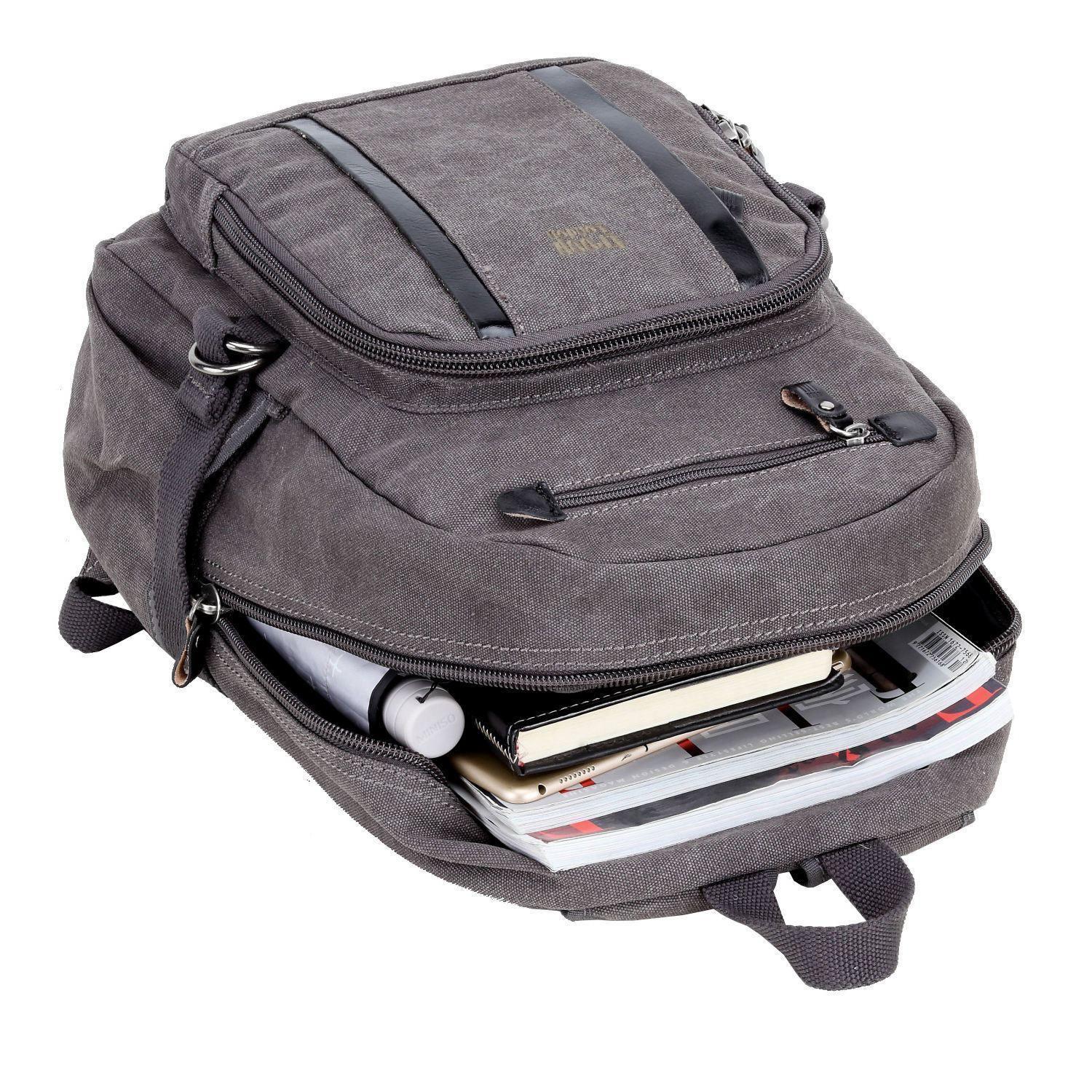 TRP0256 Troop London Classic Canvas Backpack - Medium Size Durable School & Travel Backpack for Men & Women - Perfect for College, Commuting & Outdoor Adventures