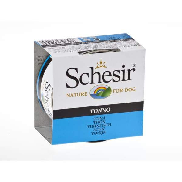 Schesir Tuna Jelly Canned Dog Food 150g - Grain-Free Wet Food for Small & Medium Dogs - Perfect for Travel, Training & Digestive Health