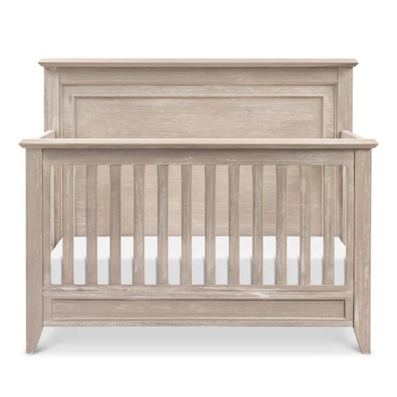Beckett Rustic 4-in-1 Convertible Flat Top Crib - White Wood Baby Crib for Nursery, Toddler Bed & Daybed | Perfect for Modern Farmhouse & Transitional Nursery Decor