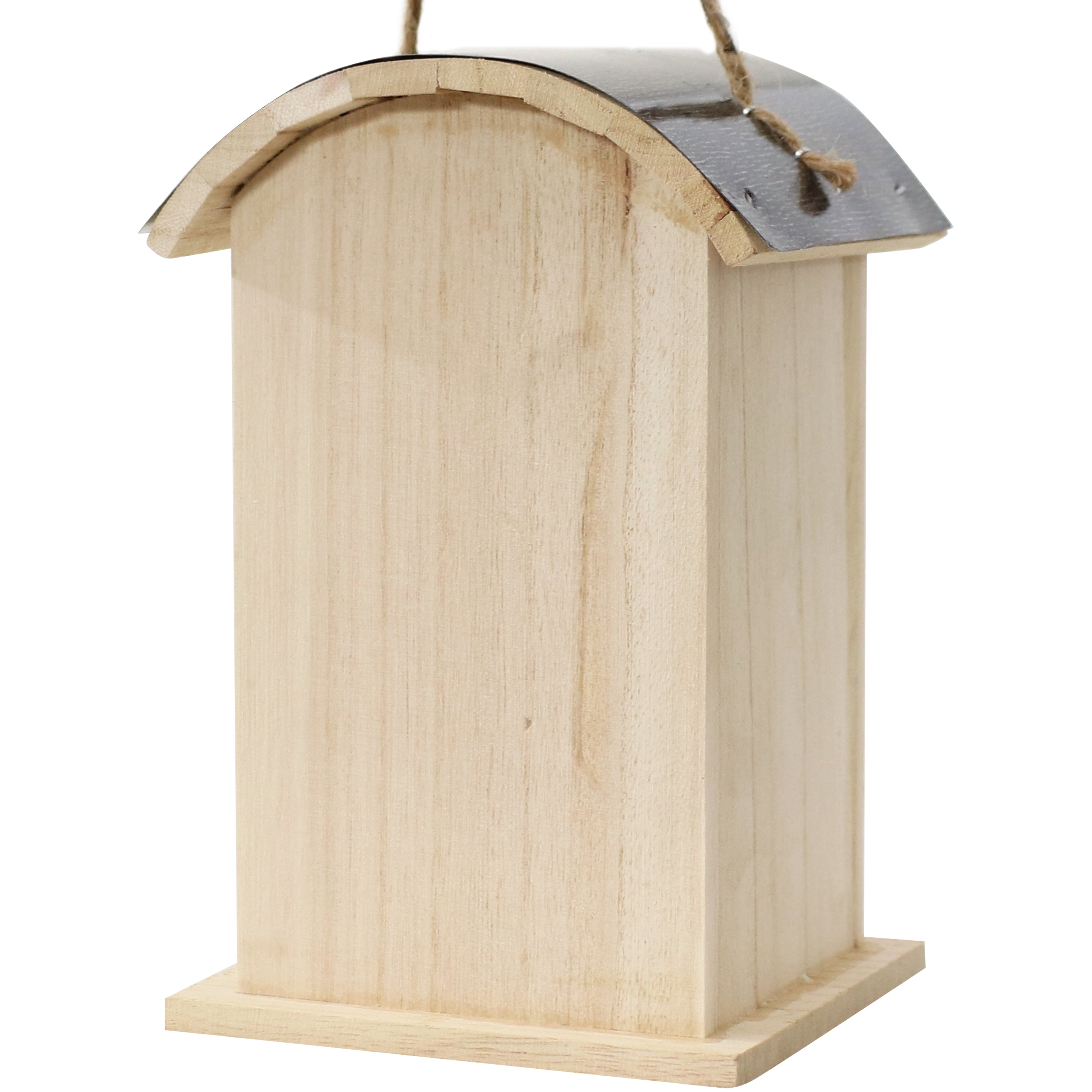 Sunnydaze Wooden Bungalow Outdoor Hanging Bird House - Natural Wood Bird Feeder for Garden, Patio & Backyard - Attracts Wild Birds for Birdwatching & Nature Lovers