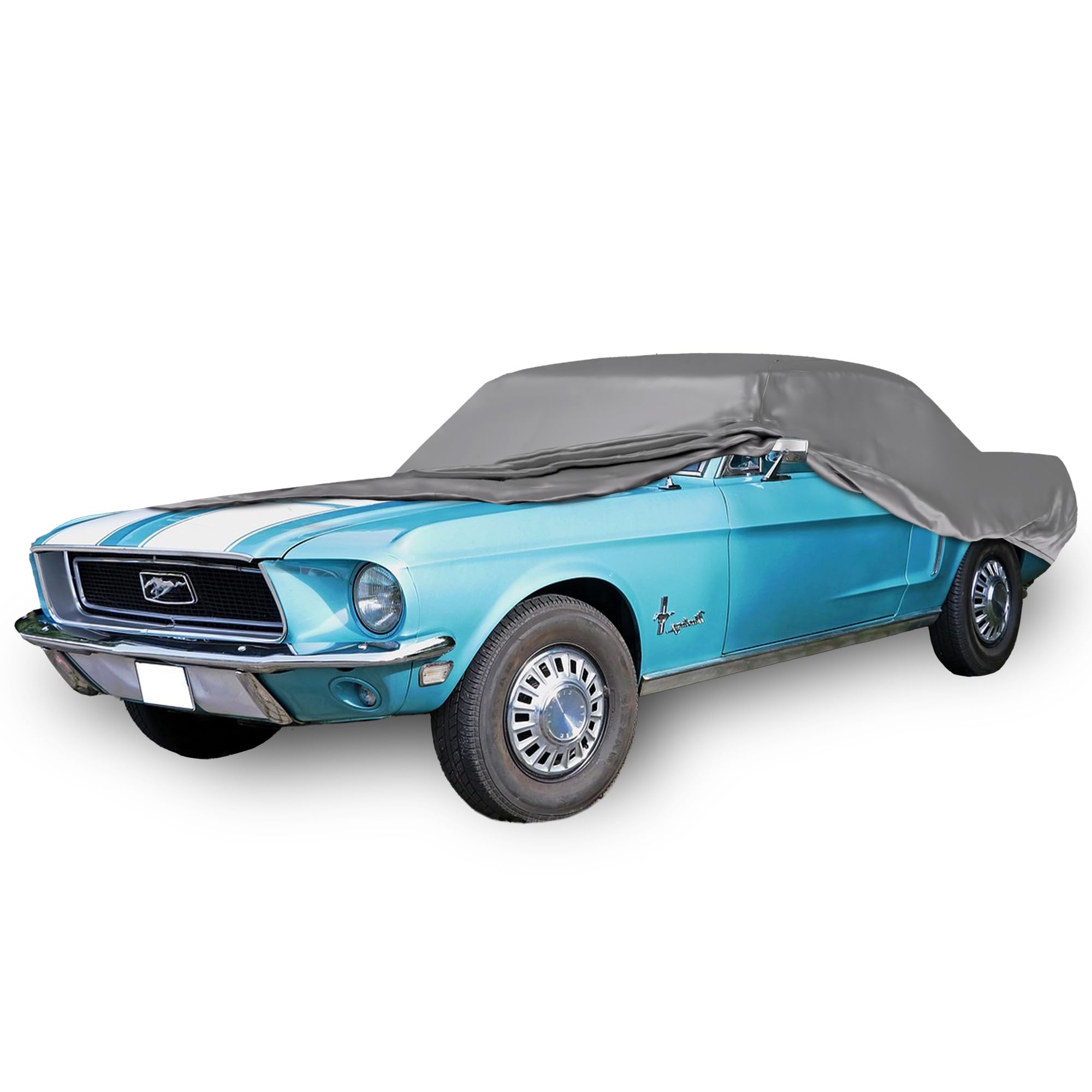 Weatherproof Car Cover with Theft Cable Lock - Compatible with 1964-1968 Ford Mustang | Outdoor Vehicle Protection | Durable Water-Resistant Material | Perfect for Garage Storage & Long-Term Parking