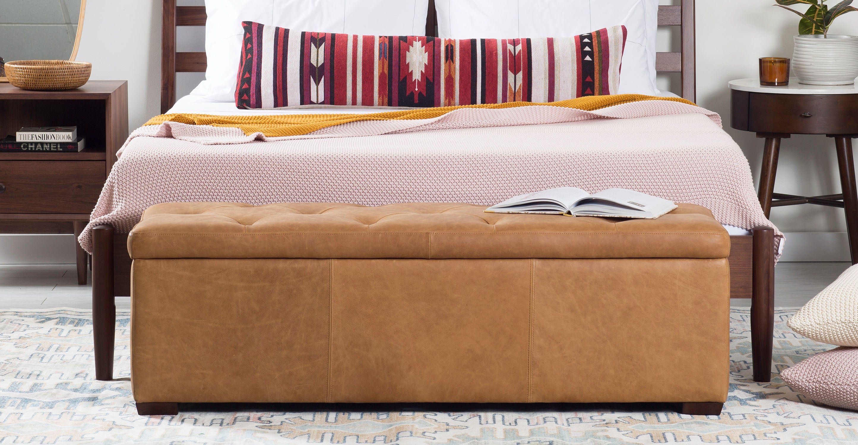 Senja Storage Ottoman Bench with Lift Top - Extra Seating & Hidden Storage for Living Room, Bedroom, Entryway - Perfect for Small Spaces & Home Organization