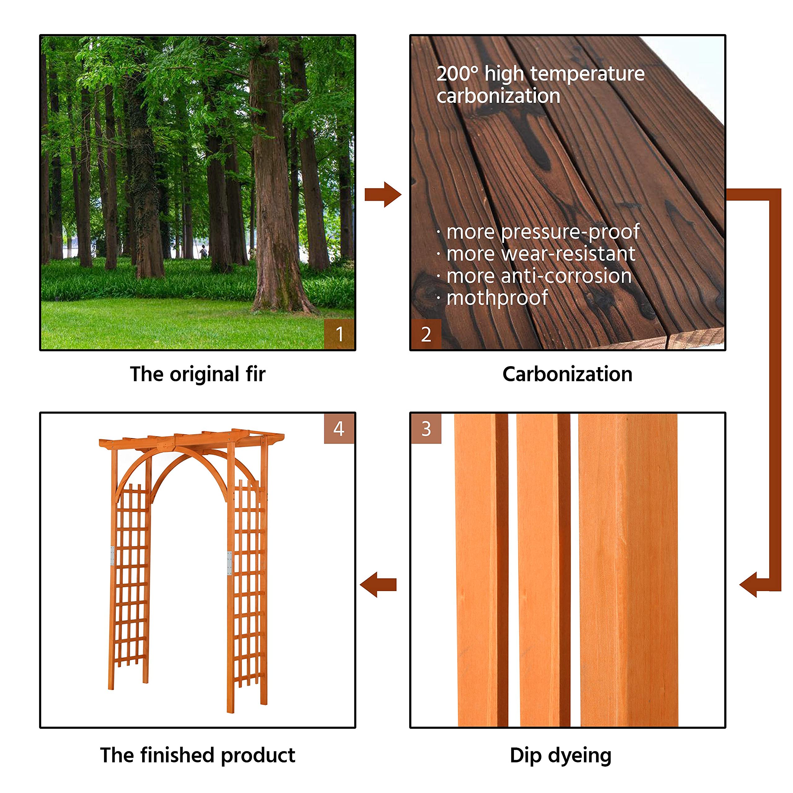 Yaheetech 85 Inch Brown Wooden Garden Trellis - Outdoor Climbing Plant Support for Roses, Vines & Flowers - Perfect for Garden, Yard, Patio & Backyard Landscaping