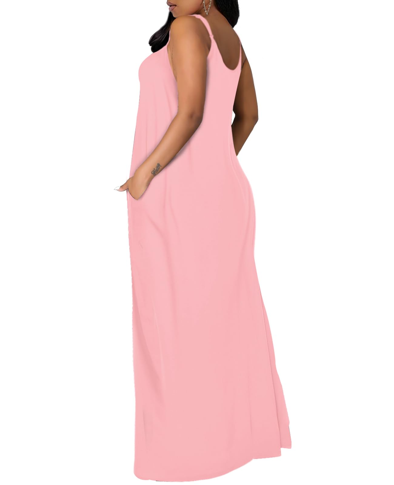 OFEEFAN Women's Summer Maxi Dress - Spaghetti Strap Casual Sundress with Pockets | Beach Cover Up, Vacation Outfit, Boho Chic Fashion