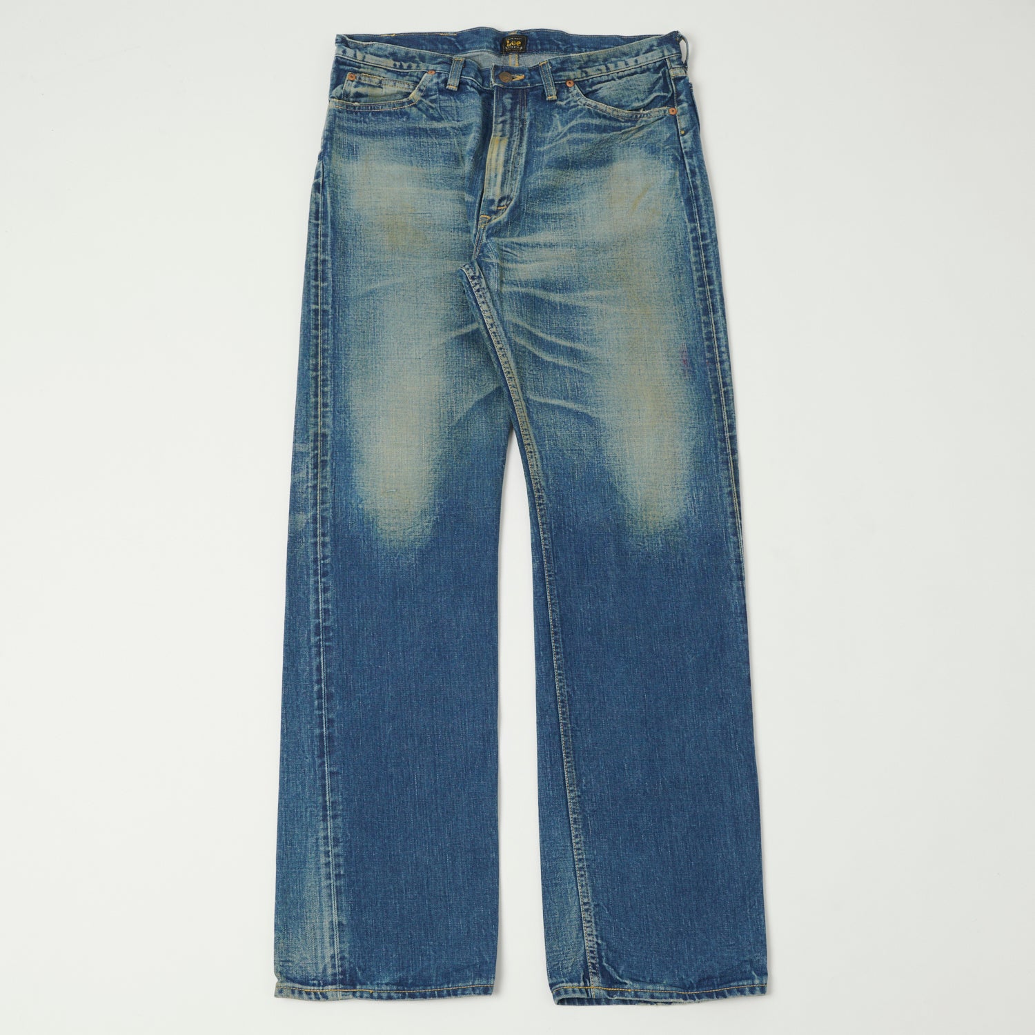 Lee Archives 1955 'Riders' 101Z Regular Straight Fit Jeans for Men - Heavy Wash Denim Pants - Classic Vintage Style for Casual Wear & Everyday Outfits