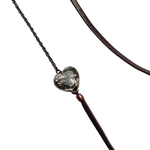 Elegant Lilies Leather Eyeglass Chain with Heart Charm - Stylish Glasses Holder for Reading, Driving & Fashion Accessories
