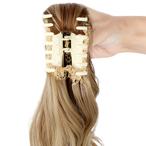 Clip-in Ponytail Hair Extension with Claw Clip - Natural Looking Hairpiece for Instant Volume & Length - Perfect for Parties, Weddings & Everyday Styling