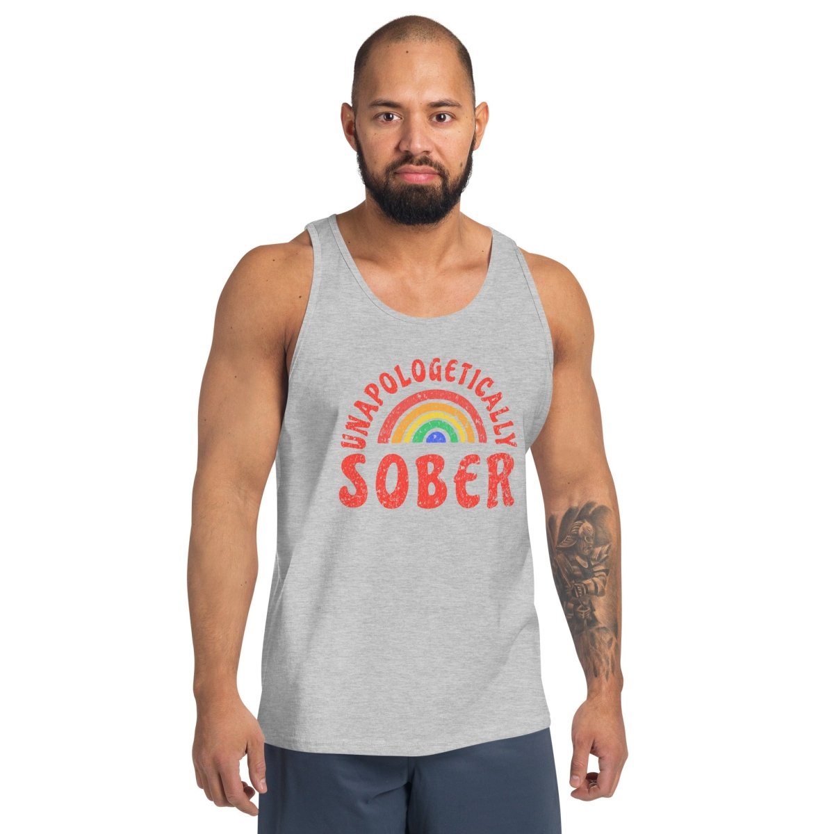 Unapologetically Sober Classic Men's Tank Top - Comfortable Breathable Summer Muscle Shirt for Gym, Workout & Casual Wear