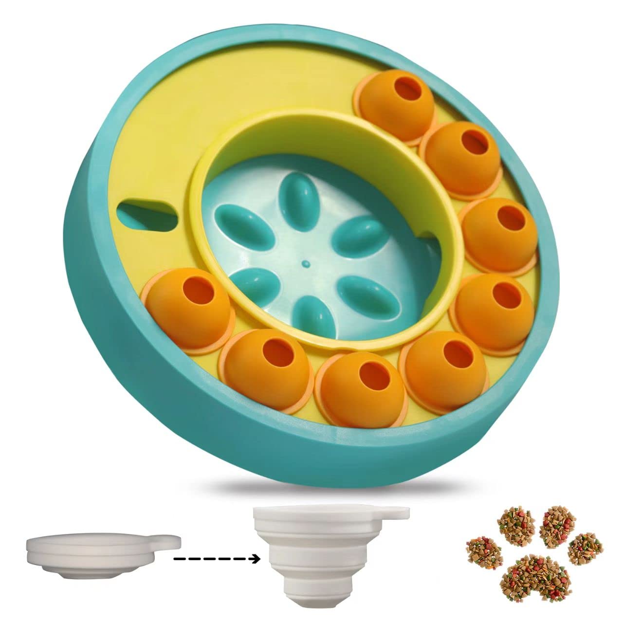 Slow Feeder Dog Bowls - Interactive Puzzle Toy for Dogs & Cats | Memory Training & IQ Enrichment | Anti-Gulping Food Bowl for Puppies & Adult Pets | Fun Mealtime Challenge (Blue) - Perfect for Boredom Relief & Mental Stimulation at Home or Travel