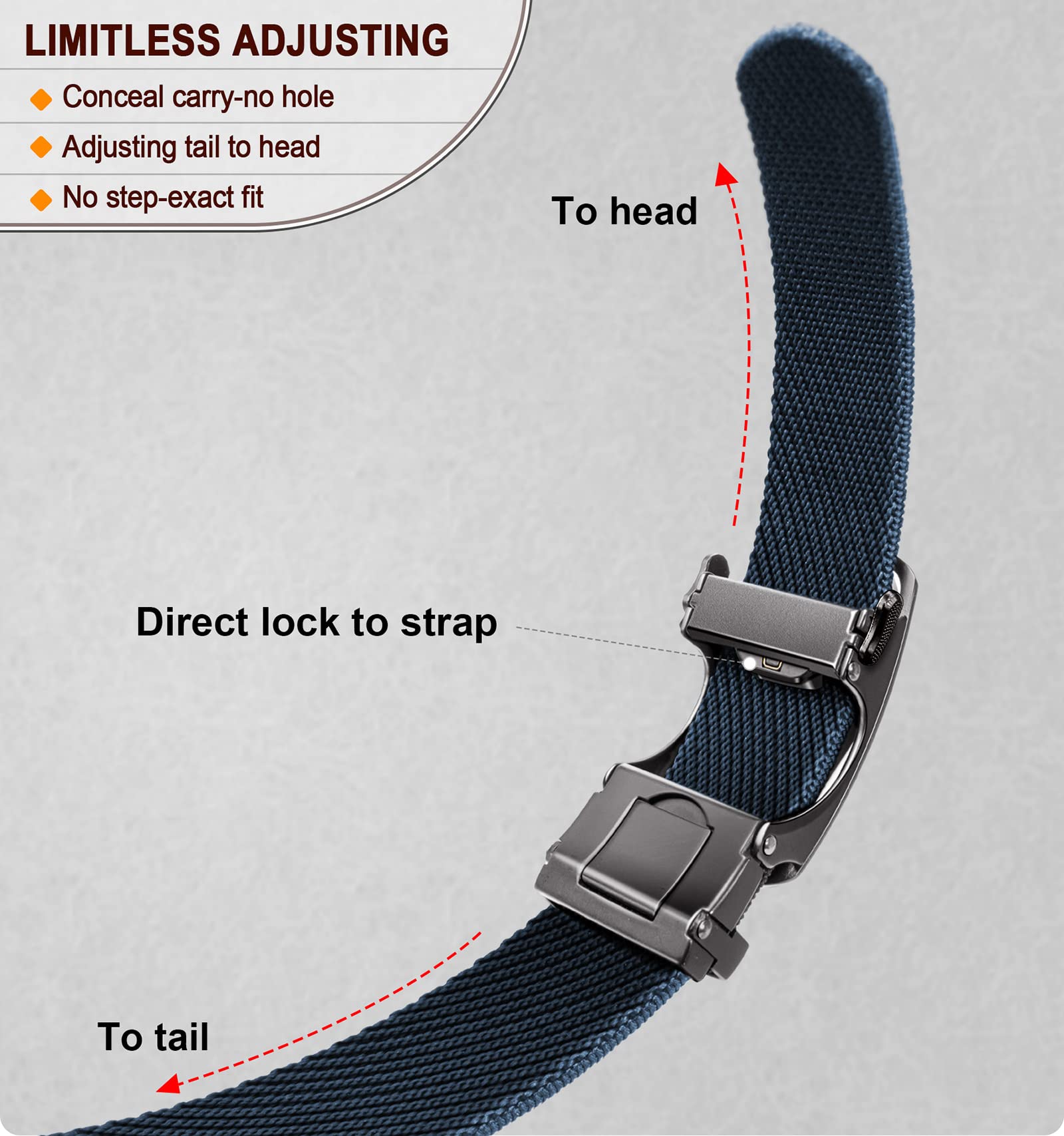 BULLIANT Men's Golf Belt - Stretch Nylon Ratchet Belt for Golf & Hiking