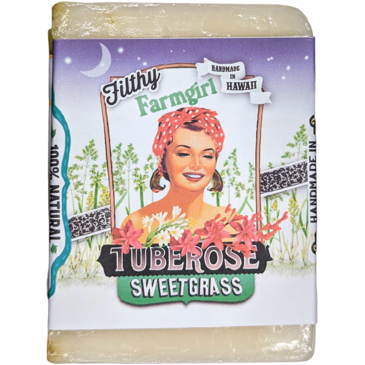 Natural Tuberose Sweetgrass Handmade Soap for Sensitive Skin | Organic Aromatherapy Soap | Perfect for Relaxing Bath, Spa Day & Gift Giving