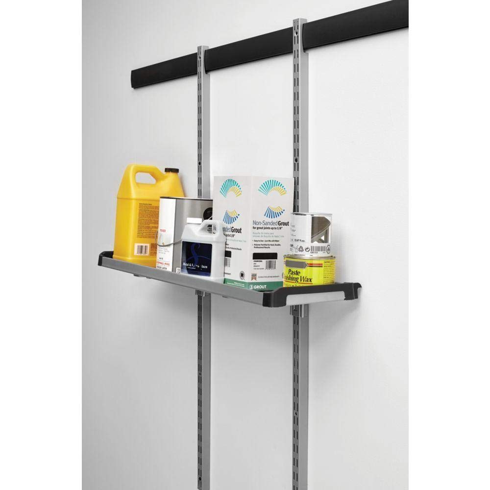 Rubbermaid FastTrack Rail Heavy Duty Large Shelf Organizer System - 50 lb Capacity for Garage, Laundry Room & Pantry Storage - Perfect for Cleaning Supplies, Garden Tools & Household Organization