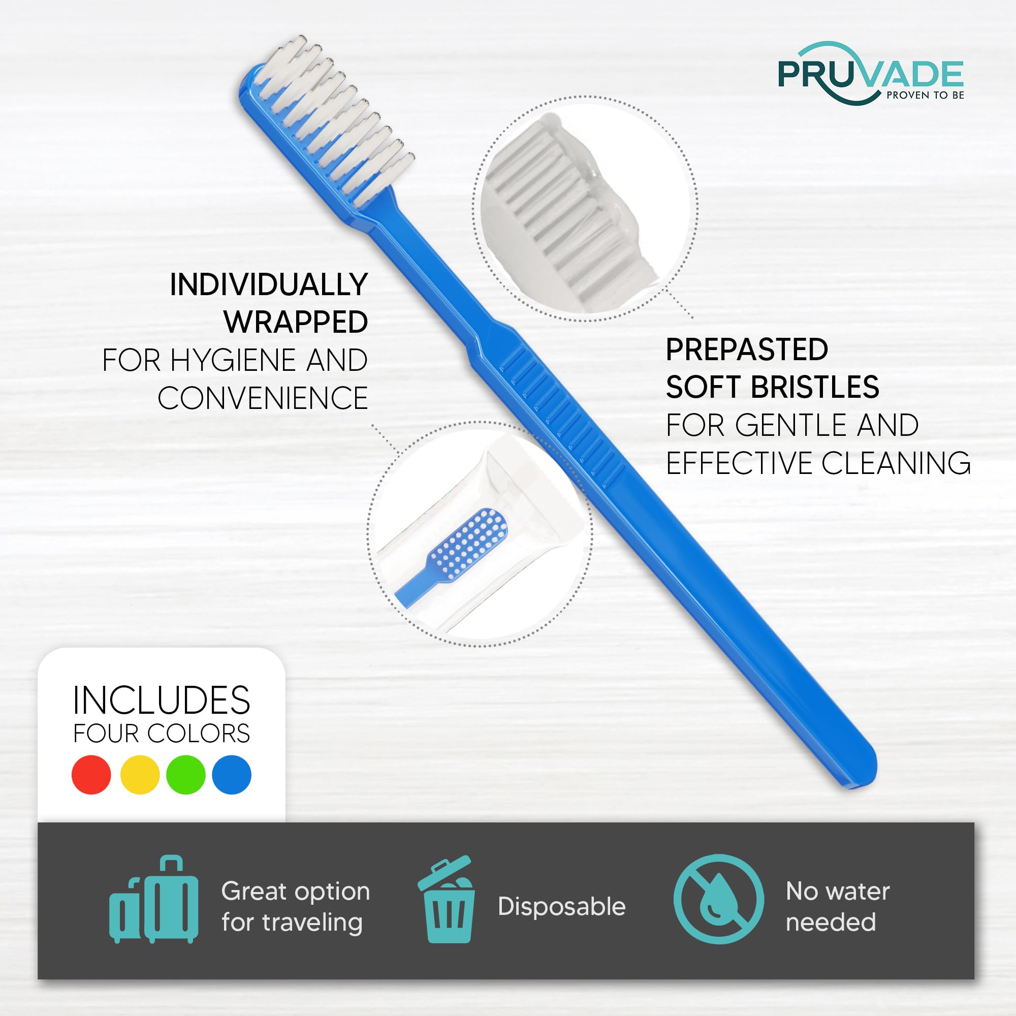 144 Pack Disposable Toothbrushes with Toothpaste - Individually Wrapped Prepasted Toothbrushes | Soft Bristles for Travel, Camping, Hotels & Emergency Kits | Perfect for On-the-Go Oral Care