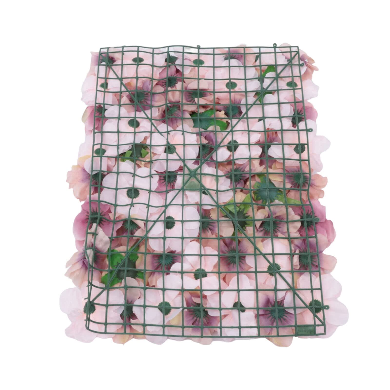 6 Pcs Artificial Rose Flower Wall Panel - Autumn Pink Floral Backdrop for Wedding, Party, Home Decor, Romantic Bouquet Decoration | Perfect for Photo Booths, Bridal Showers, and Event Backgrounds