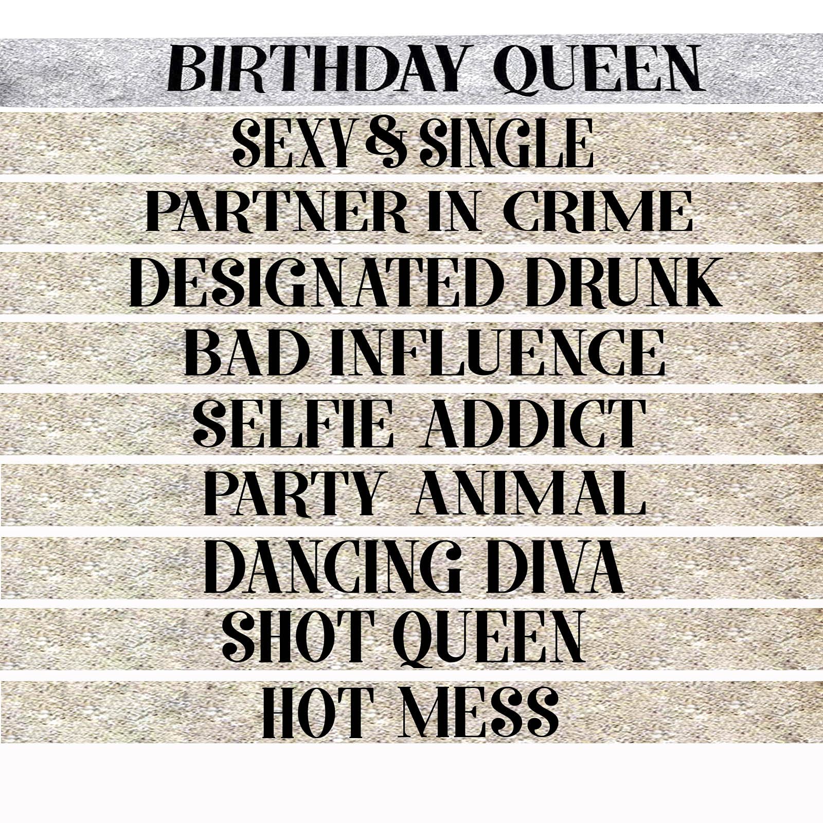 Women's Birthday Sash Set - Elegant Party Favors & Decorations for Birthday Celebrations, Bachelorette Parties & Special Events
