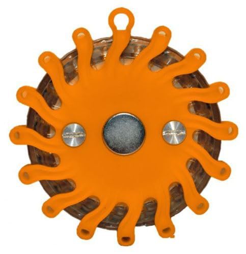 RPF16LLM6 6-Pack Rechargeable 16 LED Magnetic Emergency Flares - 9 Functions Amber Roadside Safety Lights for Cars, Trucks & Camping | Perfect for Nighttime Breakdowns, Camping & Hazard Signaling