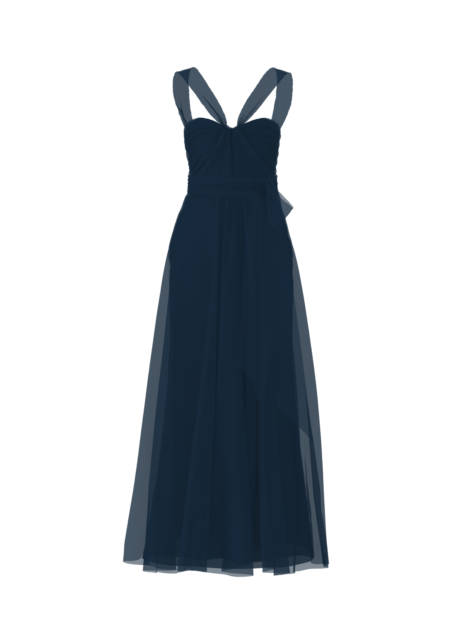 Cerisa Bodice & Justine Skirt Set with Navy Sash Belt - Elegant Women's Fashion Outfit for Parties, Weddings & Special Occasions