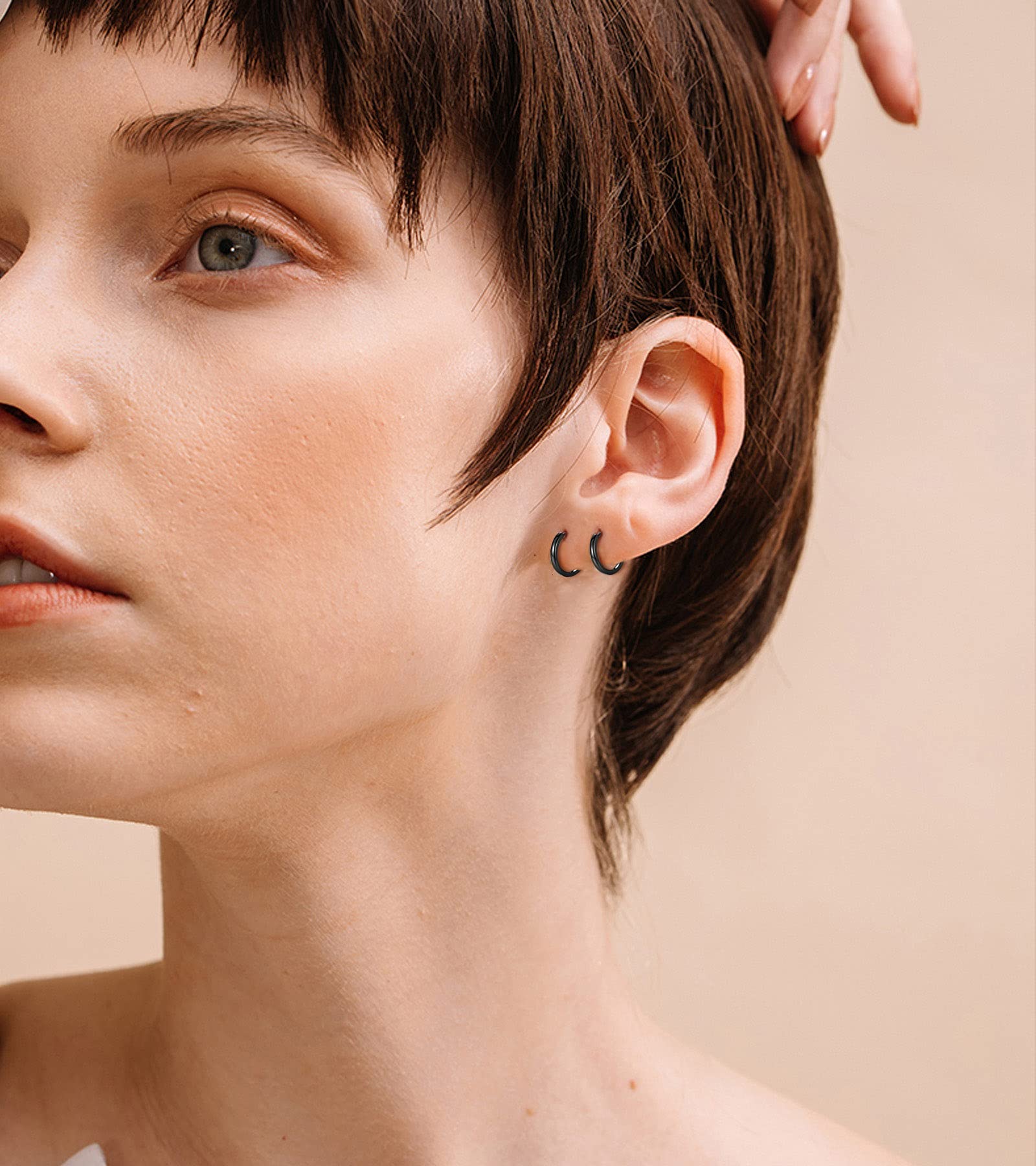 3 Pairs Small Cartilage Hoop Earrings for Women & Men - Hypoallergenic Sterling Silver Post Huggie Earrings (8mm/10mm/12mm) - Perfect for Everyday Wear, Gifts & Special Occasions