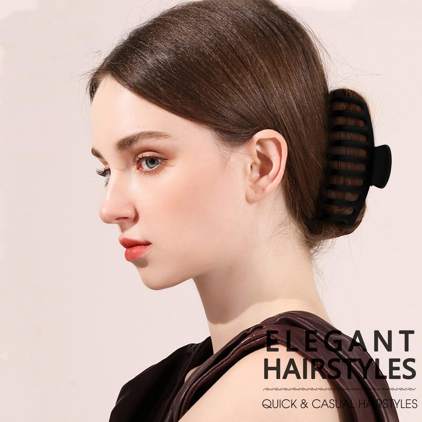 Large Hair Claw Clips for Women - 4.33 Inch Strong Hold Non-Slip Matte Hair Clips for Thin, Thick & Curly Hair (Pack of 4) - Perfect for Updos, Ponytails & Everyday Styling