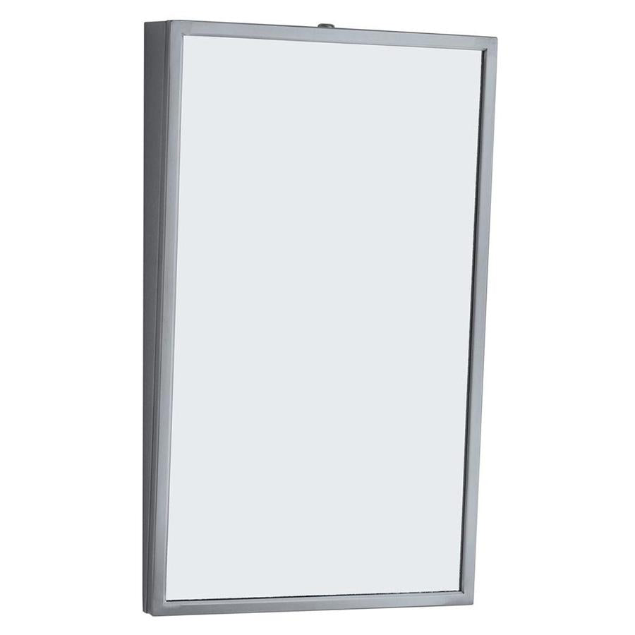 Bobrick B293 2436 Surface Mounted Satin Mirror with Fixed Tilt - Perfect for Bathrooms, Gyms, and Commercial Spaces