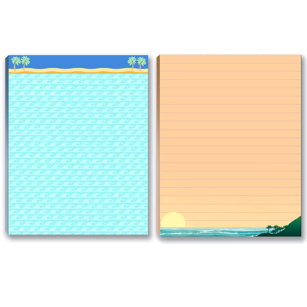 Stonehouse Collection Beach & Tropical Themed Notepads - USA Made Ocean Water Design Notepads for Vacation Journaling, Beach House Decor & Gift Giving