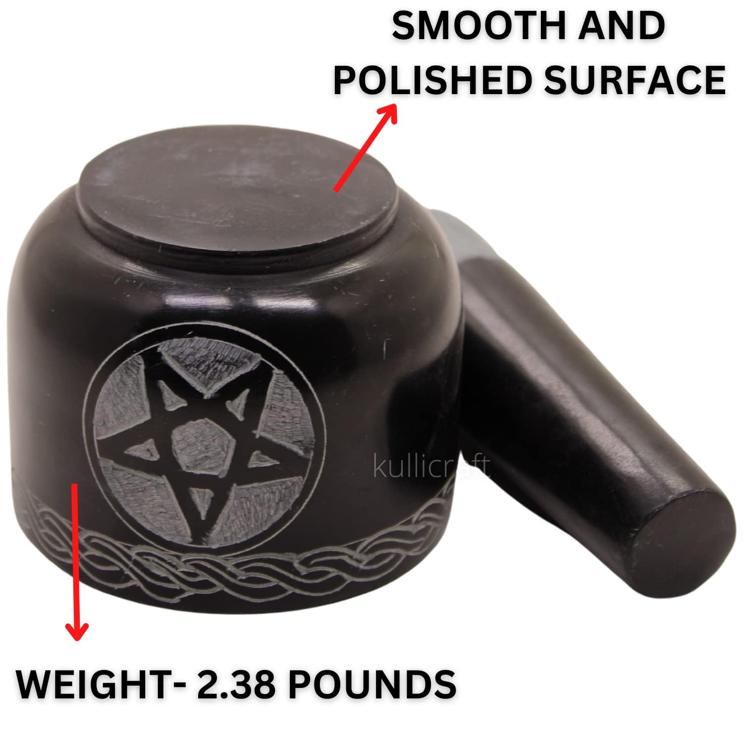 Premium Black Stone Mortar and Pestle Set - Solid Granite Spice Grinder for Herbs, Garlic, Ginger & Guacamole | Perfect for Kitchen, Cooking & Ayurvedic Remedies