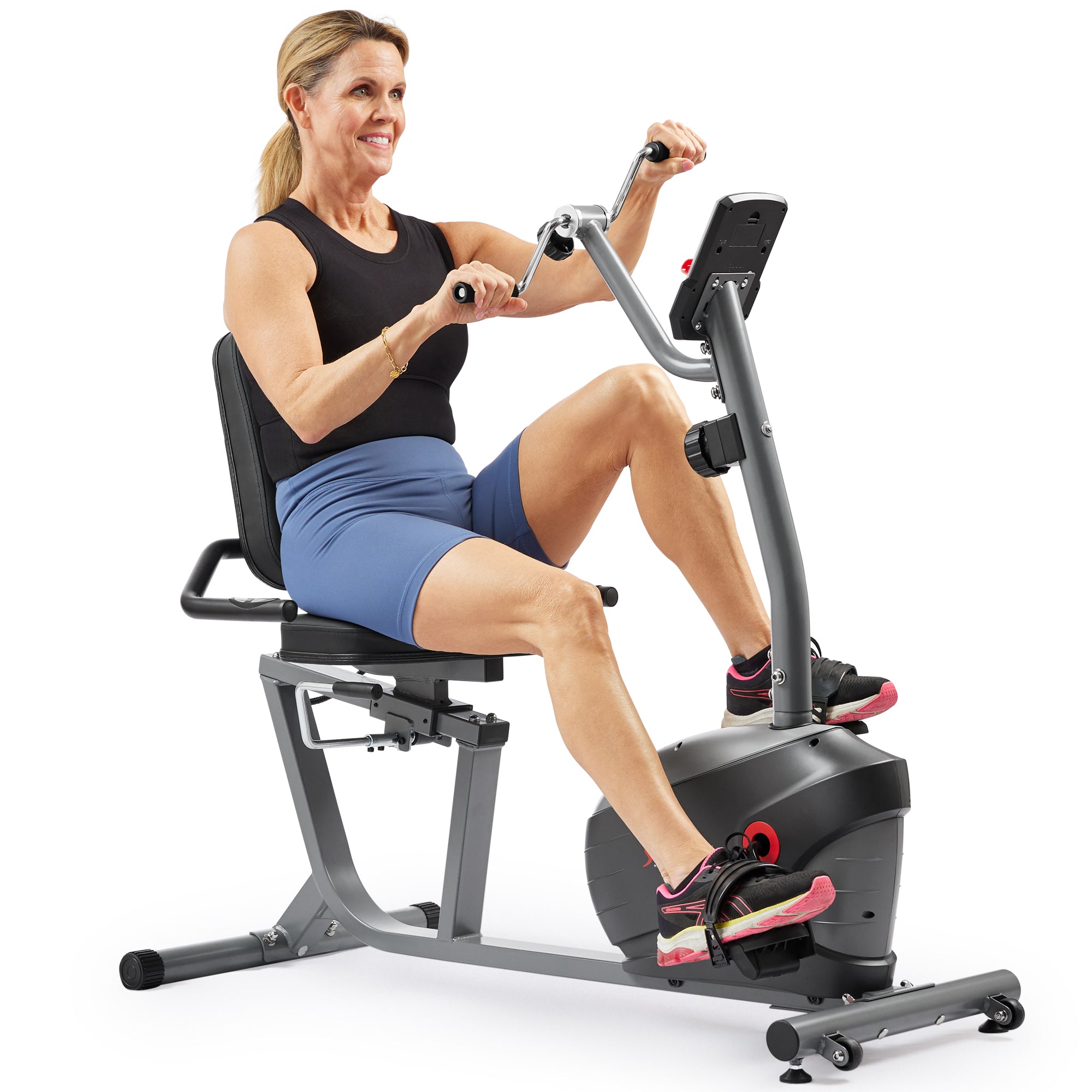 Smart Magnetic Recumbent Exercise Bike with Hand Cycle - Foldable Indoor Cycling Machine for Home Gym, Cardio Workout & Physical Therapy - Perfect for Seniors, Rehab & Low-Impact Training