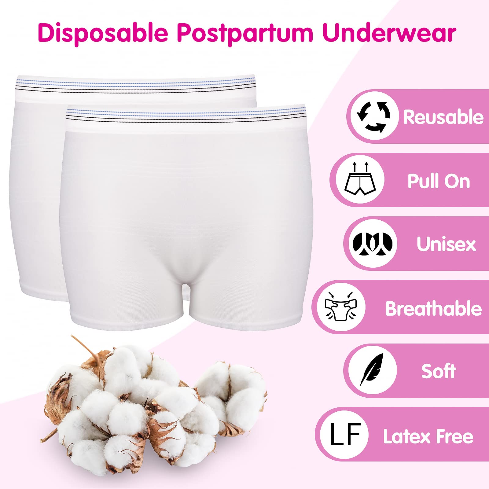 4 Pack Washable Mesh Postpartum Underwear for Women - Breathable & Disposable Post-Surgery Panties for Hospital Recovery, Incontinence, C-Section - S/M (12-38 in) - Ideal for Maternity, Postpartum Care & Comfortable Wear After Delivery