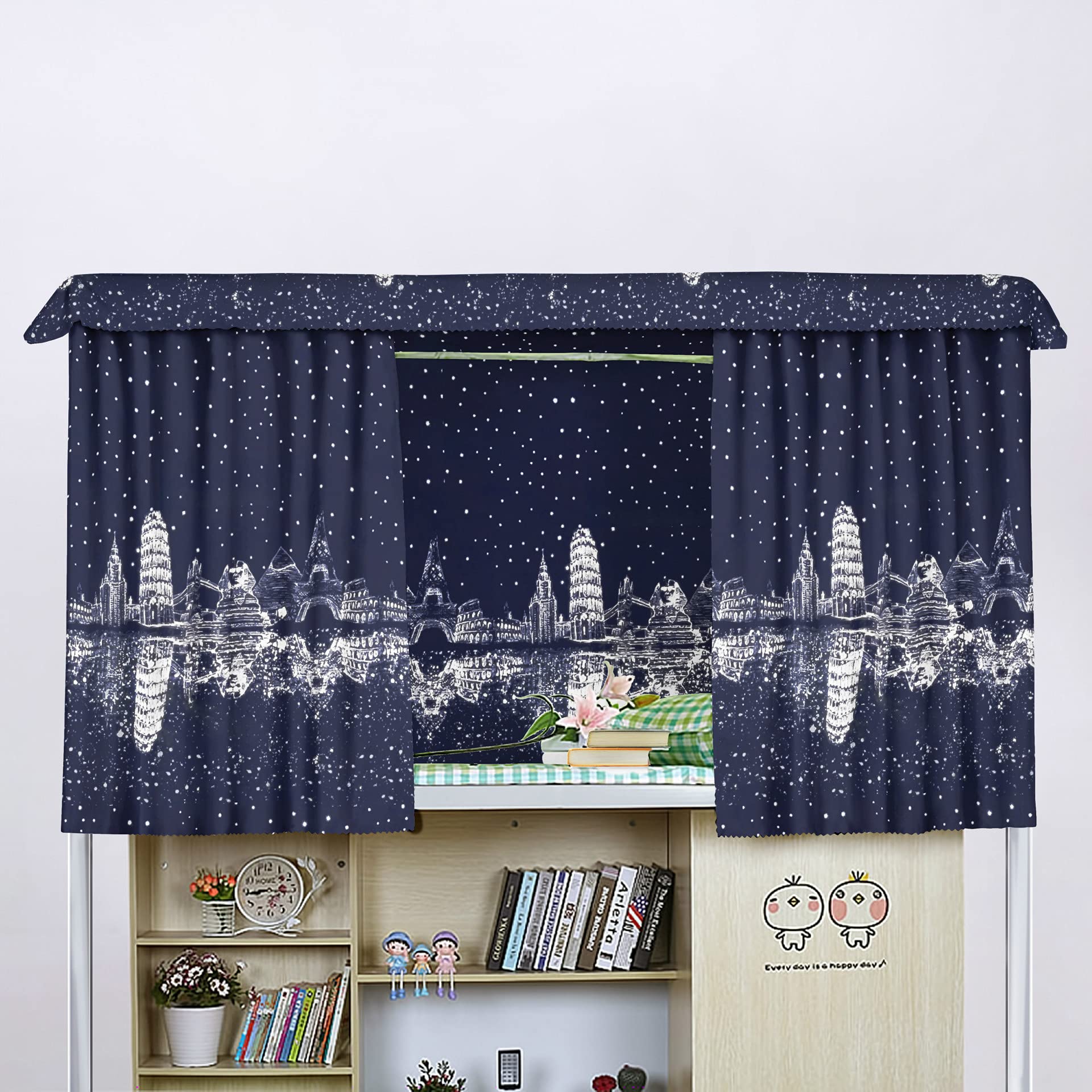 Blackout Bunk Bed Curtains for Dorm Rooms - Privacy Bed Canopy with Mosquito Netting, Dustproof Twin Bunk Bed Tent for College Students (Ideal for Studying, Sleeping & Creating Personal Space)