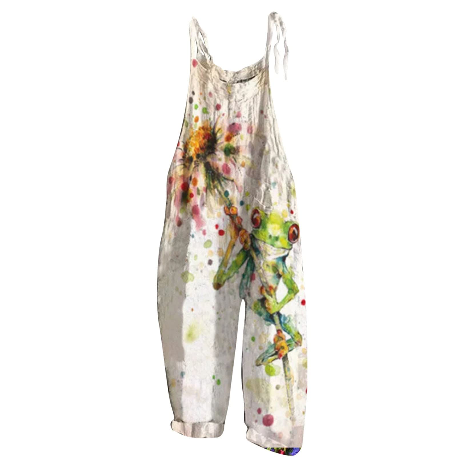 Women's Casual Loose Sleeveless Wide Leg Jumpsuit Romper with Raglan Sleeves & Pockets - Comfortable Capri Jumpsuit for Summer Outfits, Beach Wear, and Everyday Casual Style