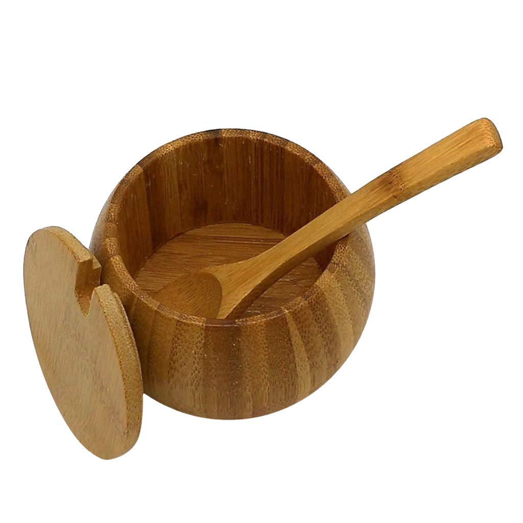 MagiDeal Wooden Sugar Bowl & Salt Spice Box - Premium Kitchen Storage Container for Sugar, Salt, Seasonings - Perfect for Dining Table, Coffee Bar, and Home Kitchen Organization