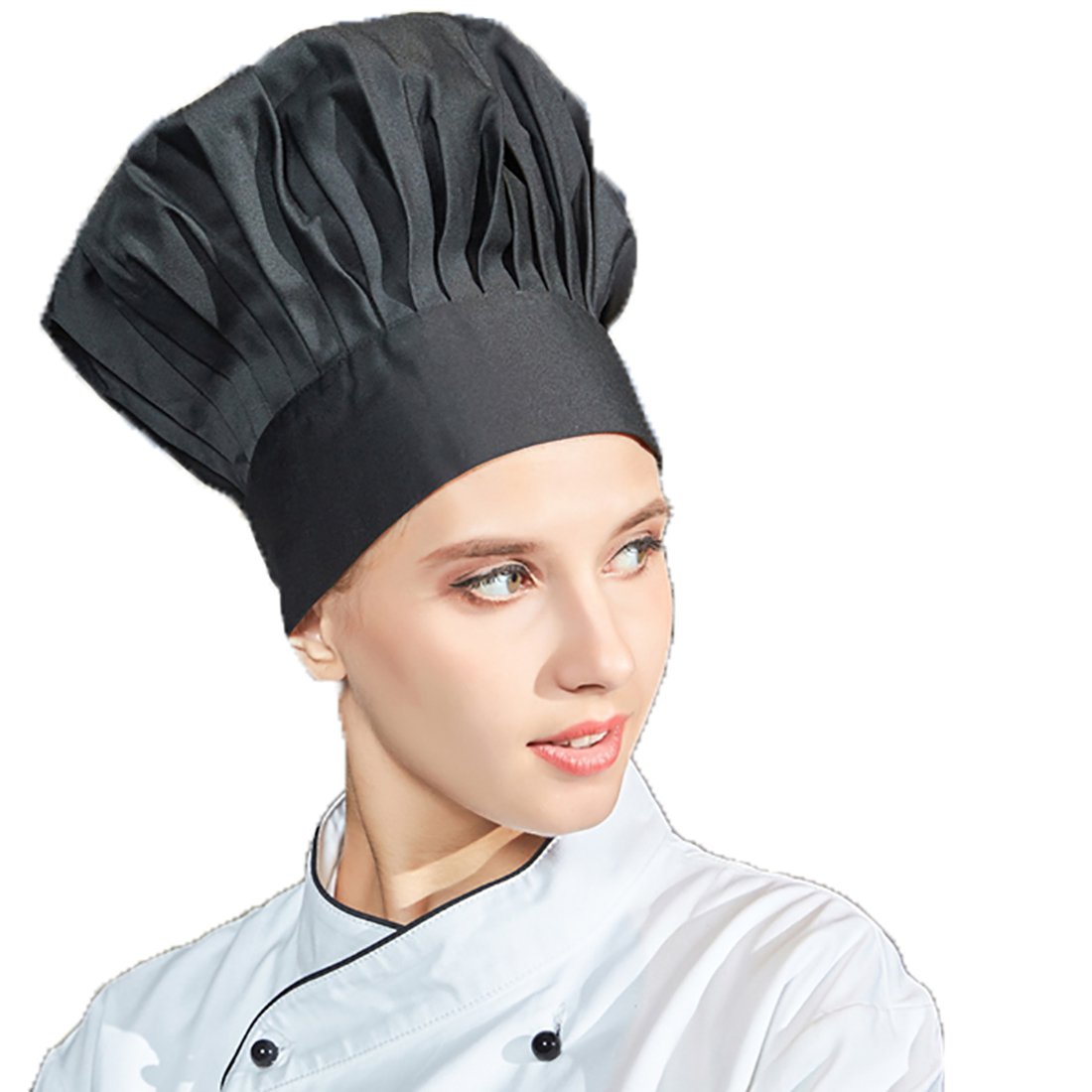 Unisex Adjustable Chef Hat - Professional Kitchen Cooking & Baking Cap for Men & Women (Black) - Perfect for Restaurants, Bakeries & Home Cooking
