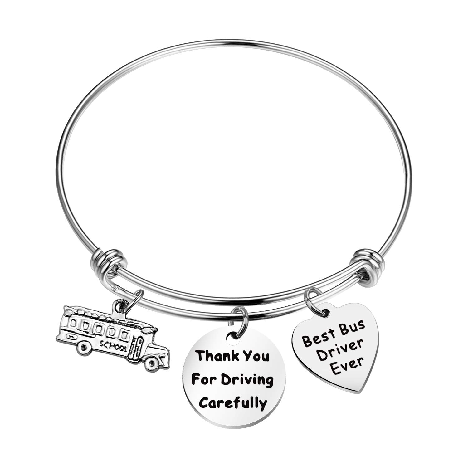 WSNANG Bus Driver Appreciation Bracelet - Thoughtful Thank You Gift for Safe Driving, Best Bus Driver Ever - Perfect for School Bus Drivers, End of Year Gifts & Transportation Worker Recognition