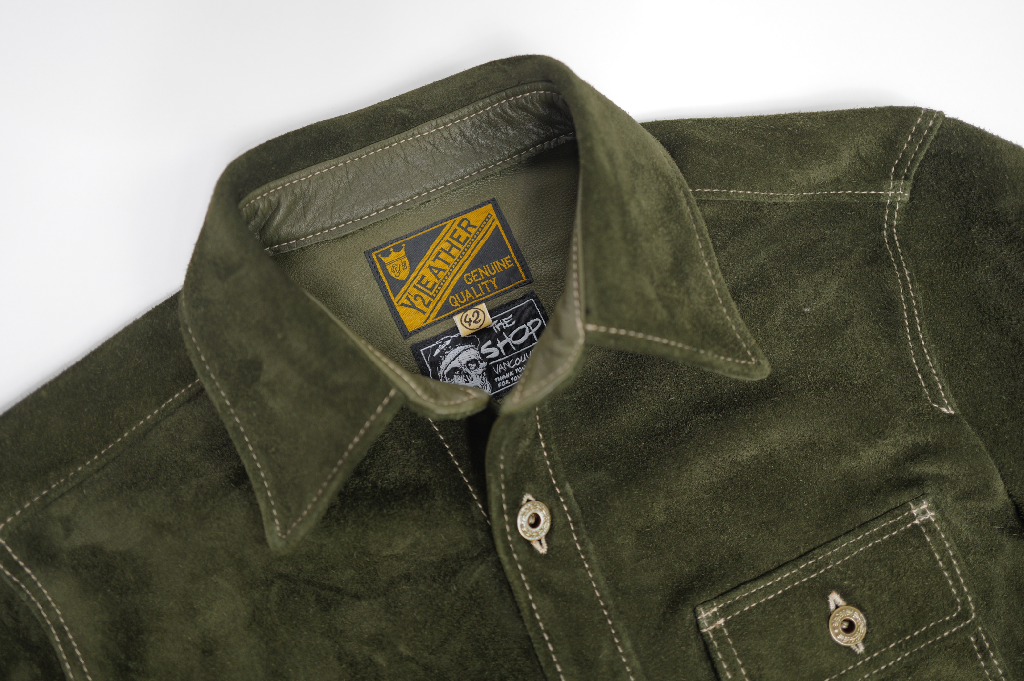 Vancouver Chore Shirt - Men's Workwear Shirt in Olive Green | Durable Steer Rough Out Fabric for Outdoor Work & Casual Wear
