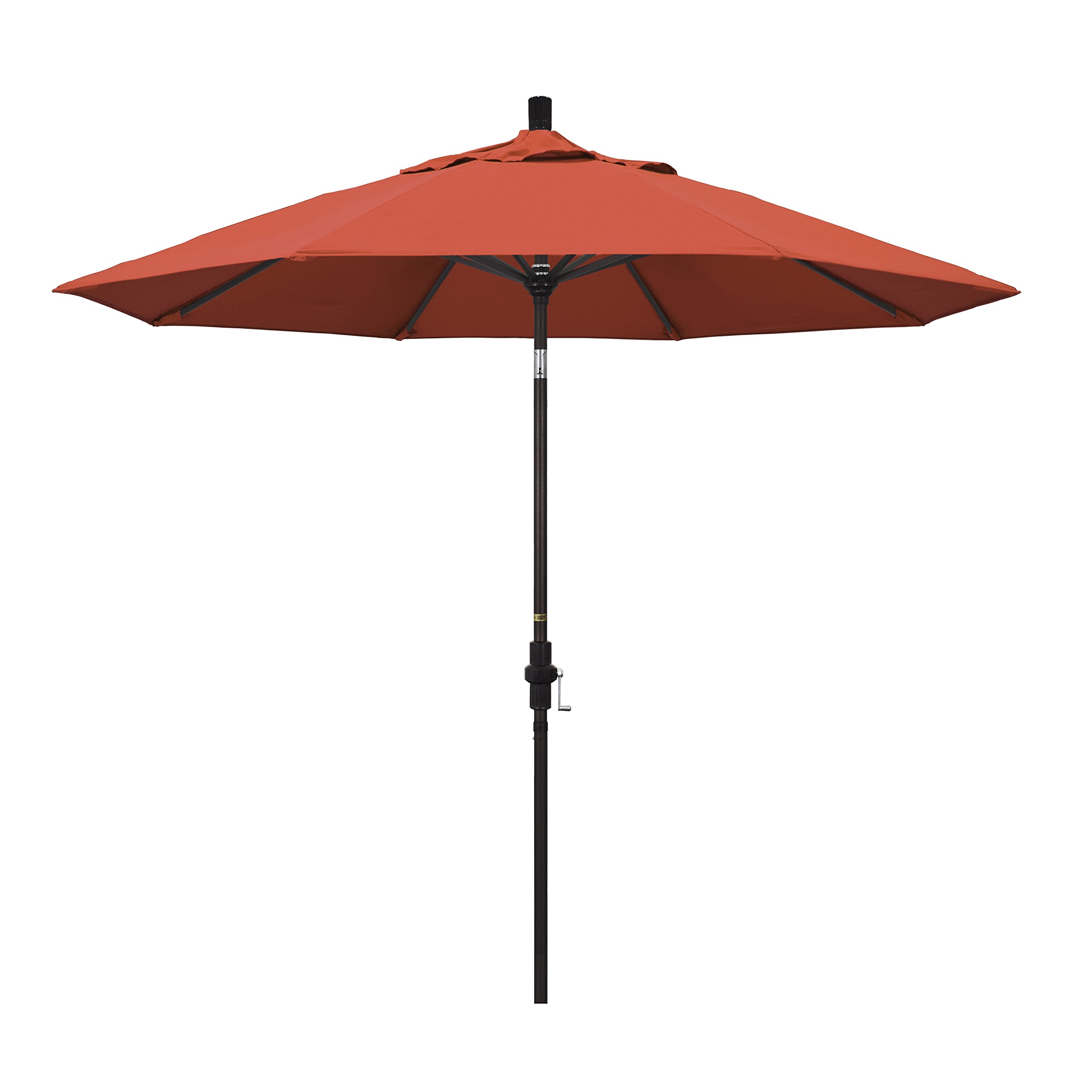 9' Round Aluminum Patio Umbrella with Crank & Tilt - Sunset Olefin for Outdoor Dining