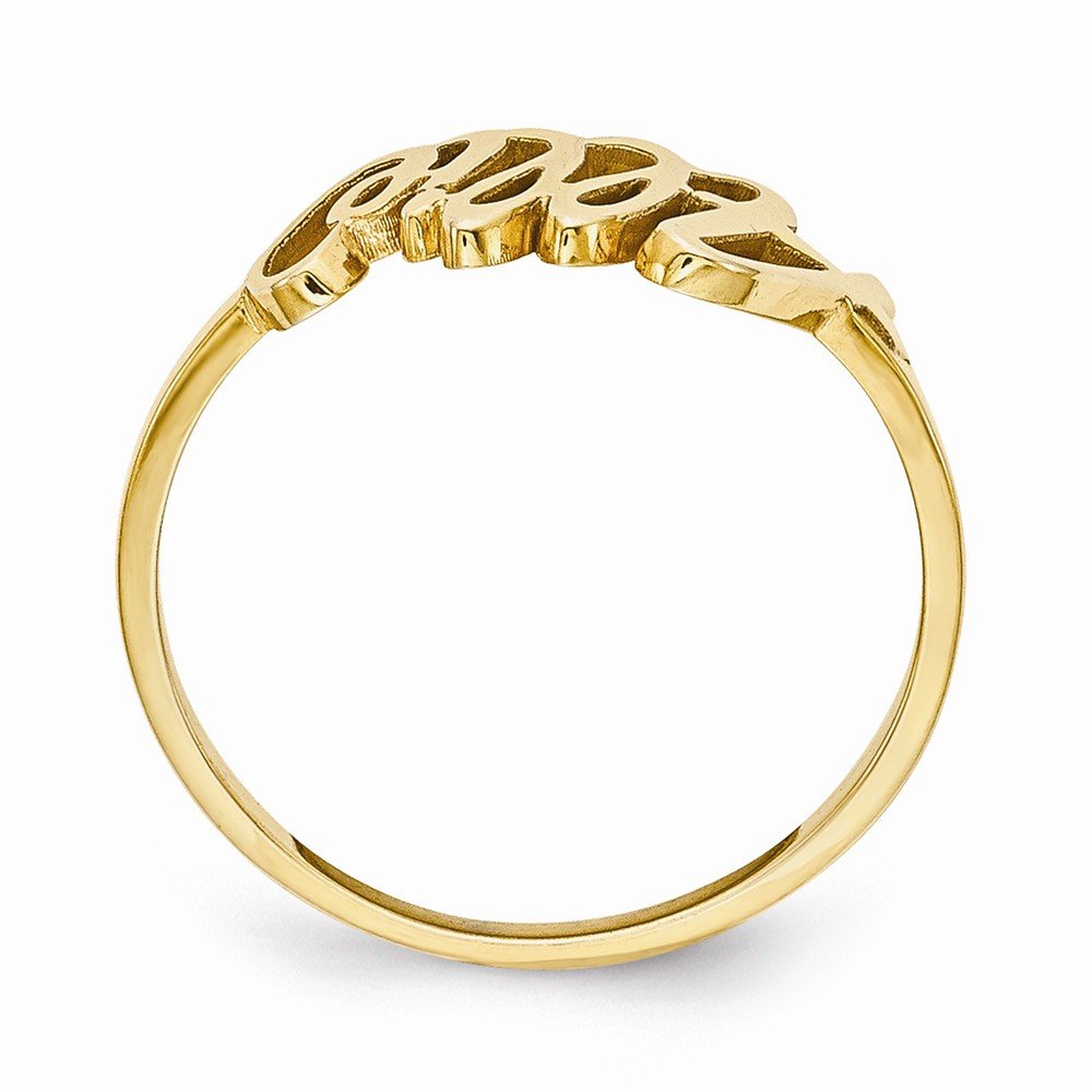 925 Sterling Silver Yellow Gold-Plated Laser Engraved Name Ring - Personalized Custom Jewelry for Women & Men - Perfect for Anniversaries, Weddings, Gifts & Everyday Wear