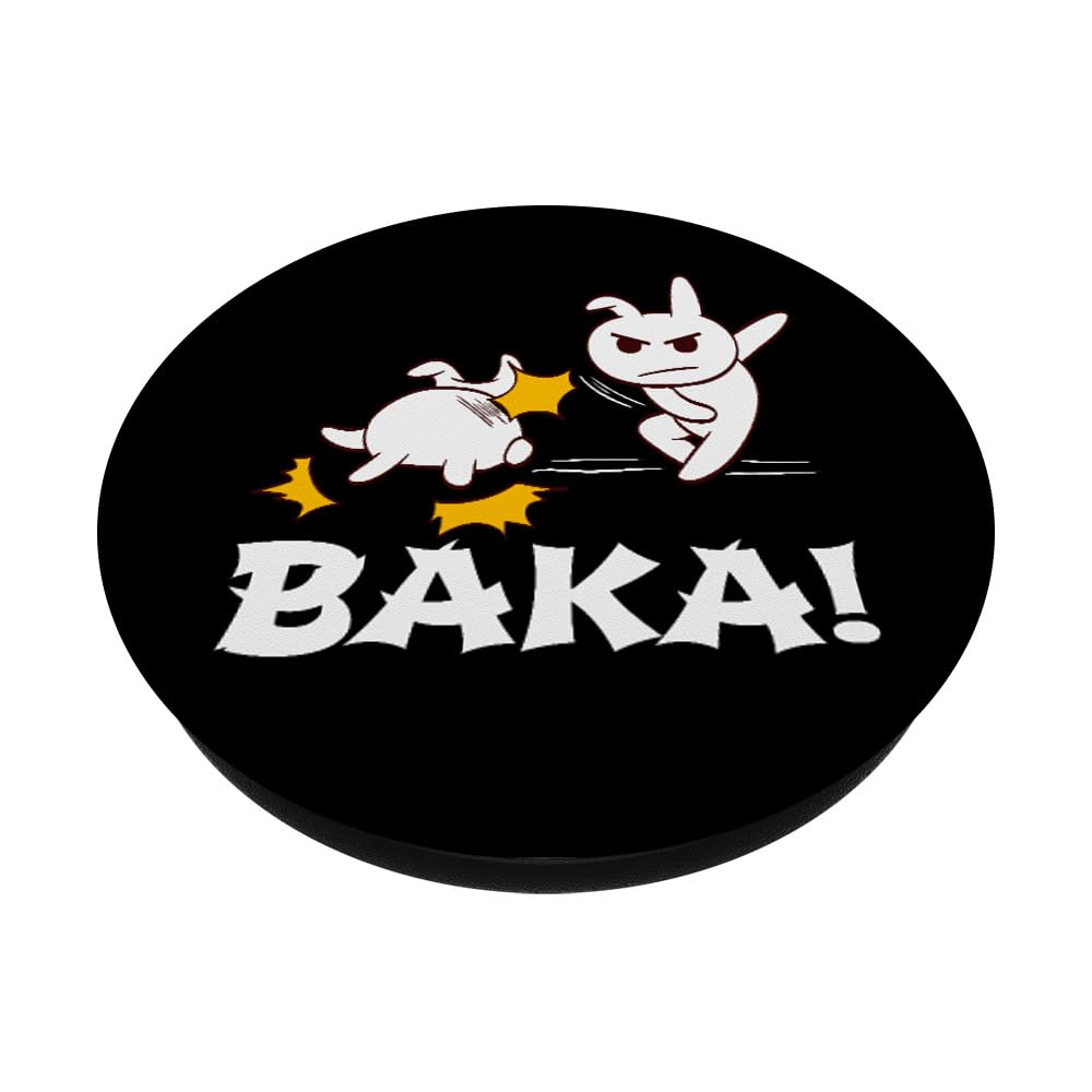 Funny Japanese Anime Manga Gaming Cosplay PopSockets Grip - Black Adhesive Phone Stand for iPhone 11 | Perfect for Anime Fans, Gamers & Pop Culture Enthusiasts