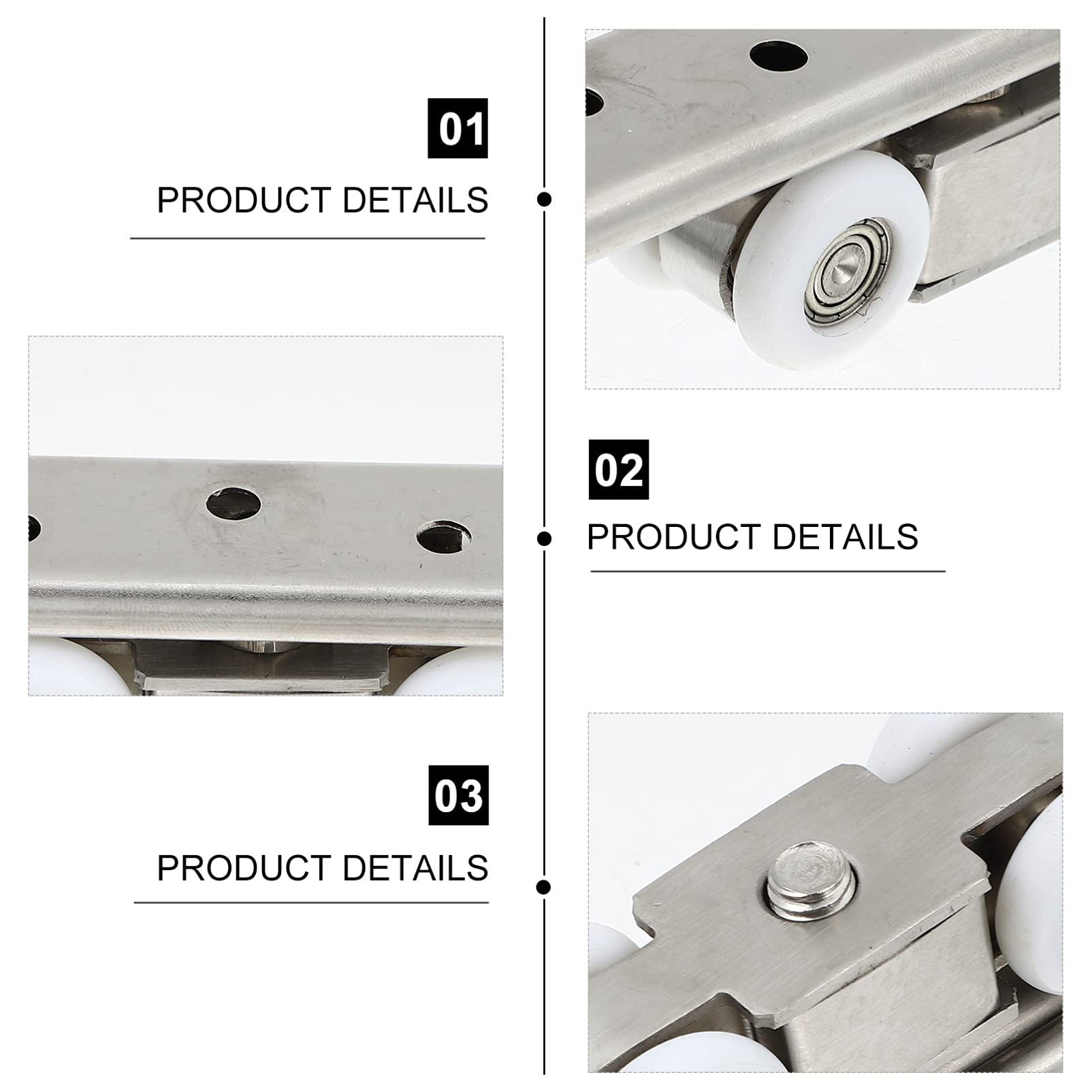 UKCOCO Sliding Door Pulley Set - Stainless Steel Roller Wheels for Toilet, Wardrobe & Barn Doors