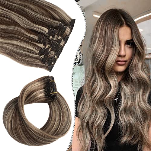 #6P613 Chestnut Brown to Bleach Blonde Highlights