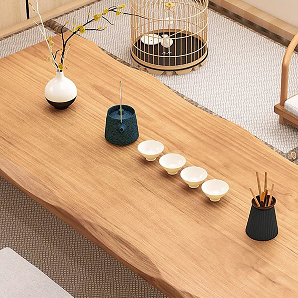 Japanese Pine Wood Low Coffee Table - Traditional Tatami Tea Table Set for Living Room, Zen Meditation & Tea Ceremony