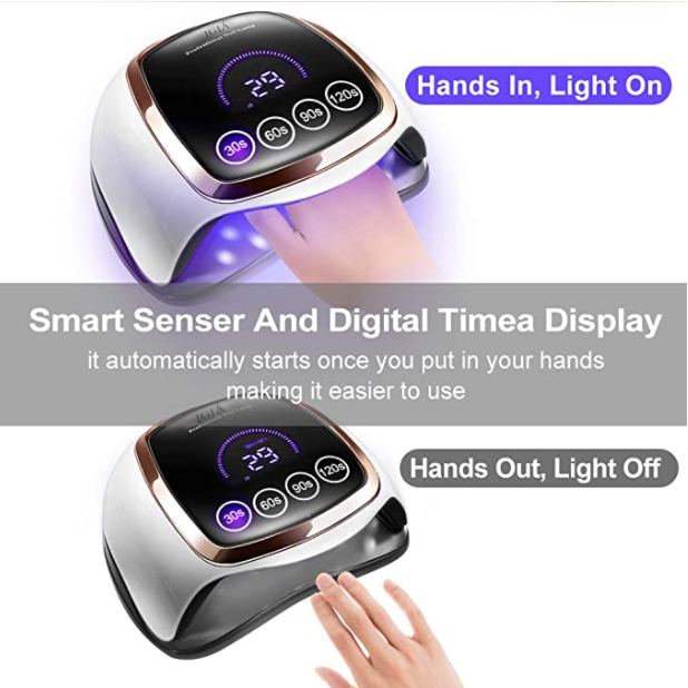 Insta Speed Salon Kit - UV Gel Nail Dryer with 5 Gel Polish Bottles & LED Nail Clipper | Professional Manicure & Pedicure Set for Home & Salon Use