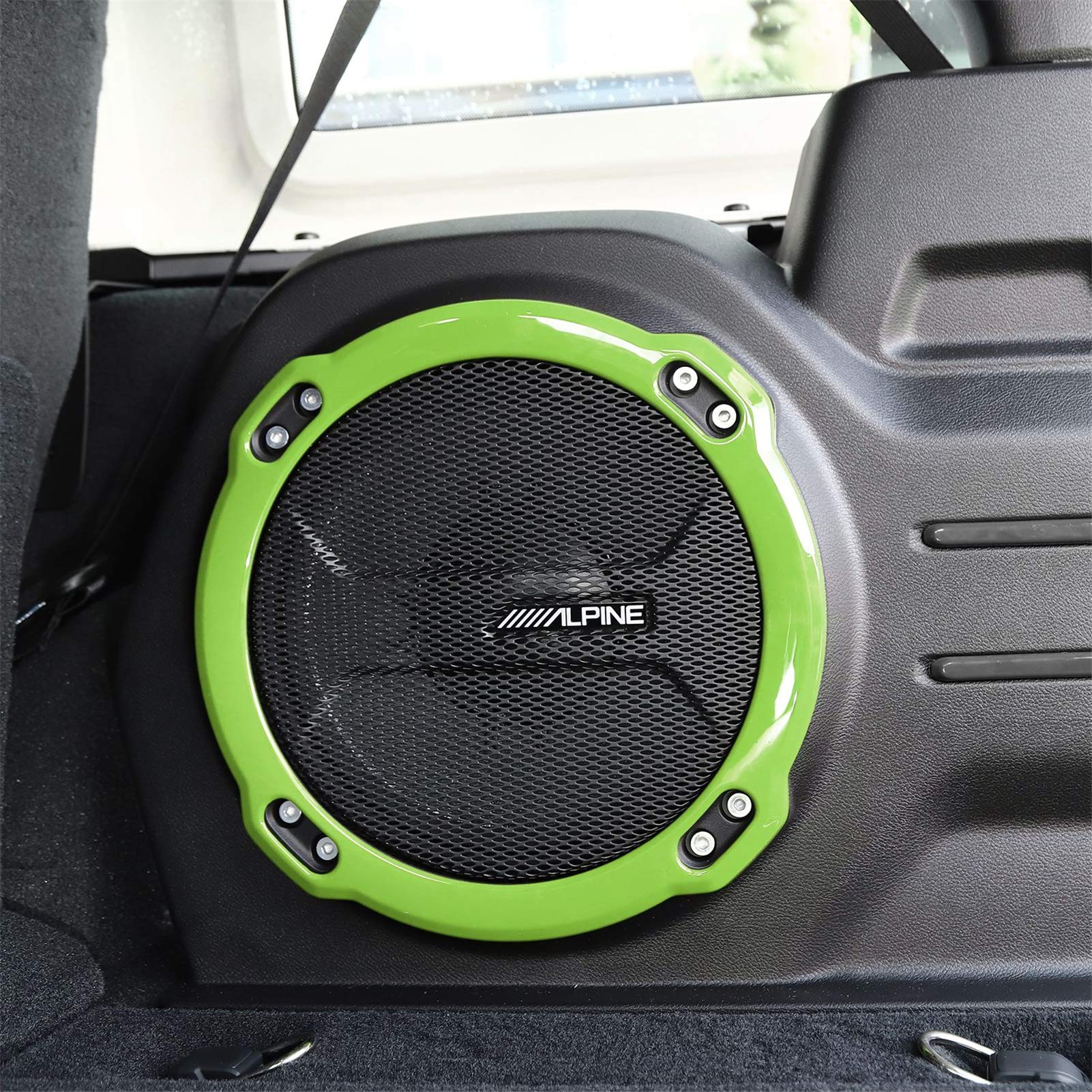 JeCar ABS Trunk Subwoofer Speaker Trim Cover - Interior Accessory for 2018-2023 Jeep Wrangler JL/JLU/Rubicon (Green) | Enhanced Bass Protection & Stylish Upgrade for Off-Road Adventures