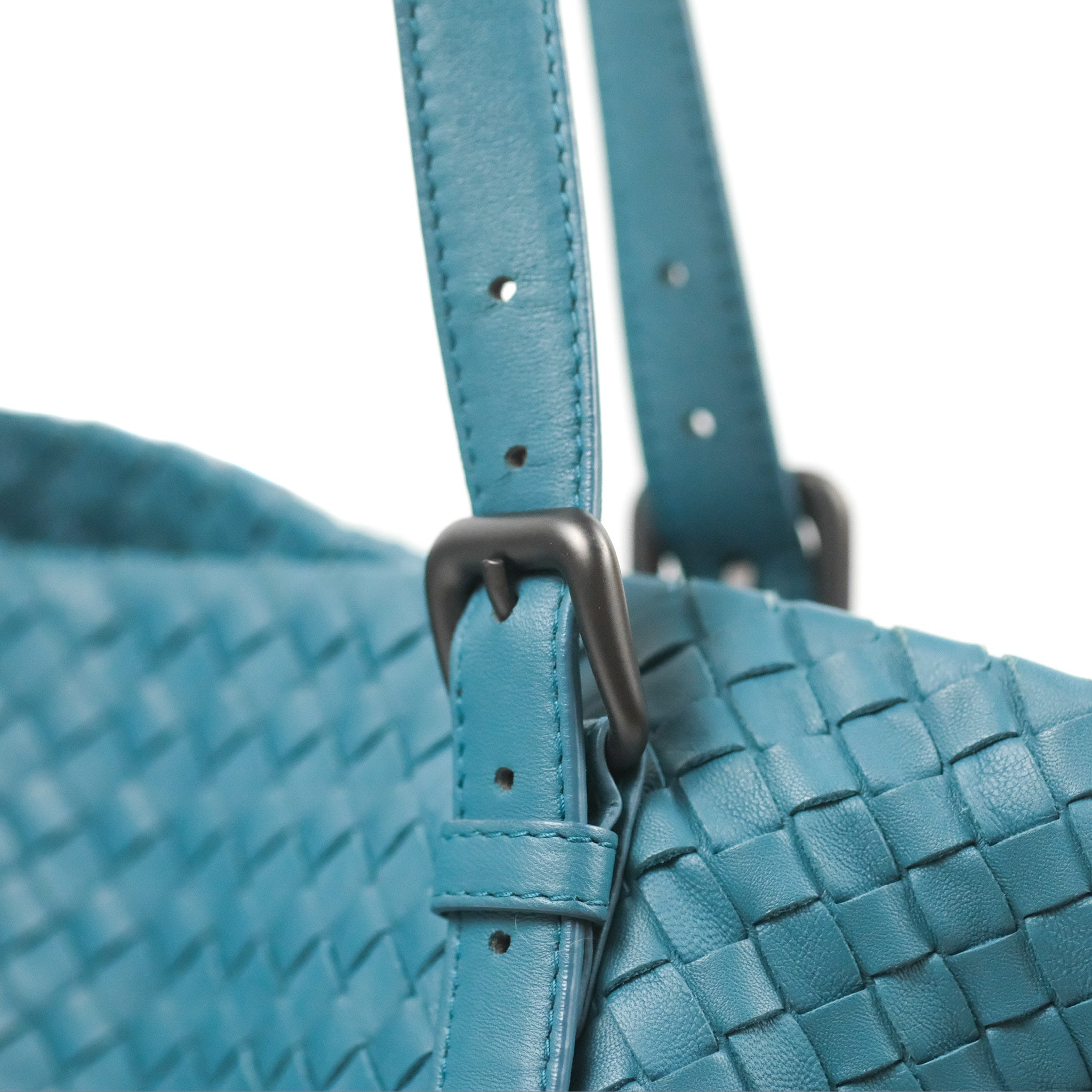 Bottega Veneta Large Cesta Tote Bag - Intrecciato Woven Leather Handbag in Teal Blue | Stylish Designer Tote for Women, Perfect for Work, Travel & Everyday Use