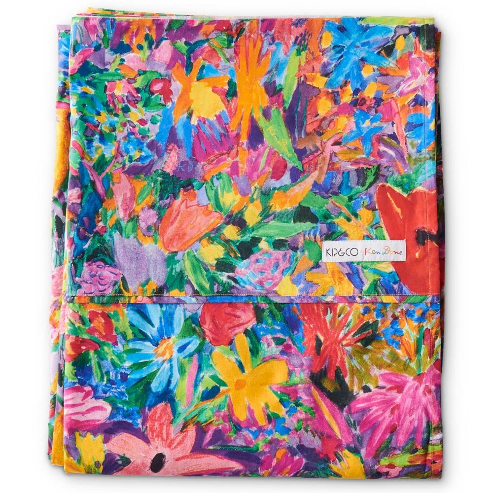 Kip&Co X Ken Done Butterfly Dreams Organic Cotton Flat Sheet - Soft & Breathable Bedding for Comfortable Sleep - Perfect for Home, Hotel, and Guest Room Use