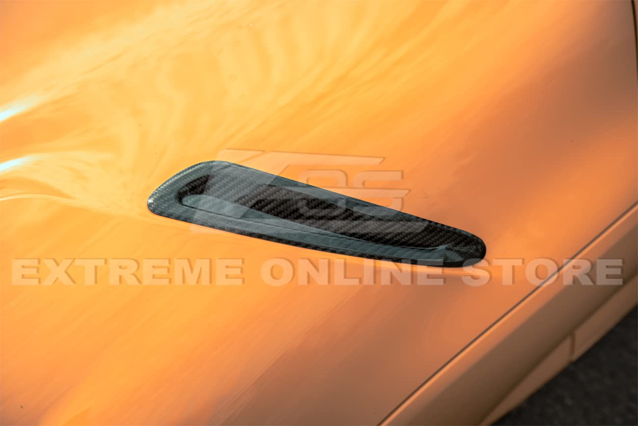 JDM Style Carbon Fiber Hood Duct Louver Cover Pair for 2020-2023 Toyota A90 A91 Supra - Factory Replacement & Performance Upgrade - Perfect for Street Racing & Car Shows