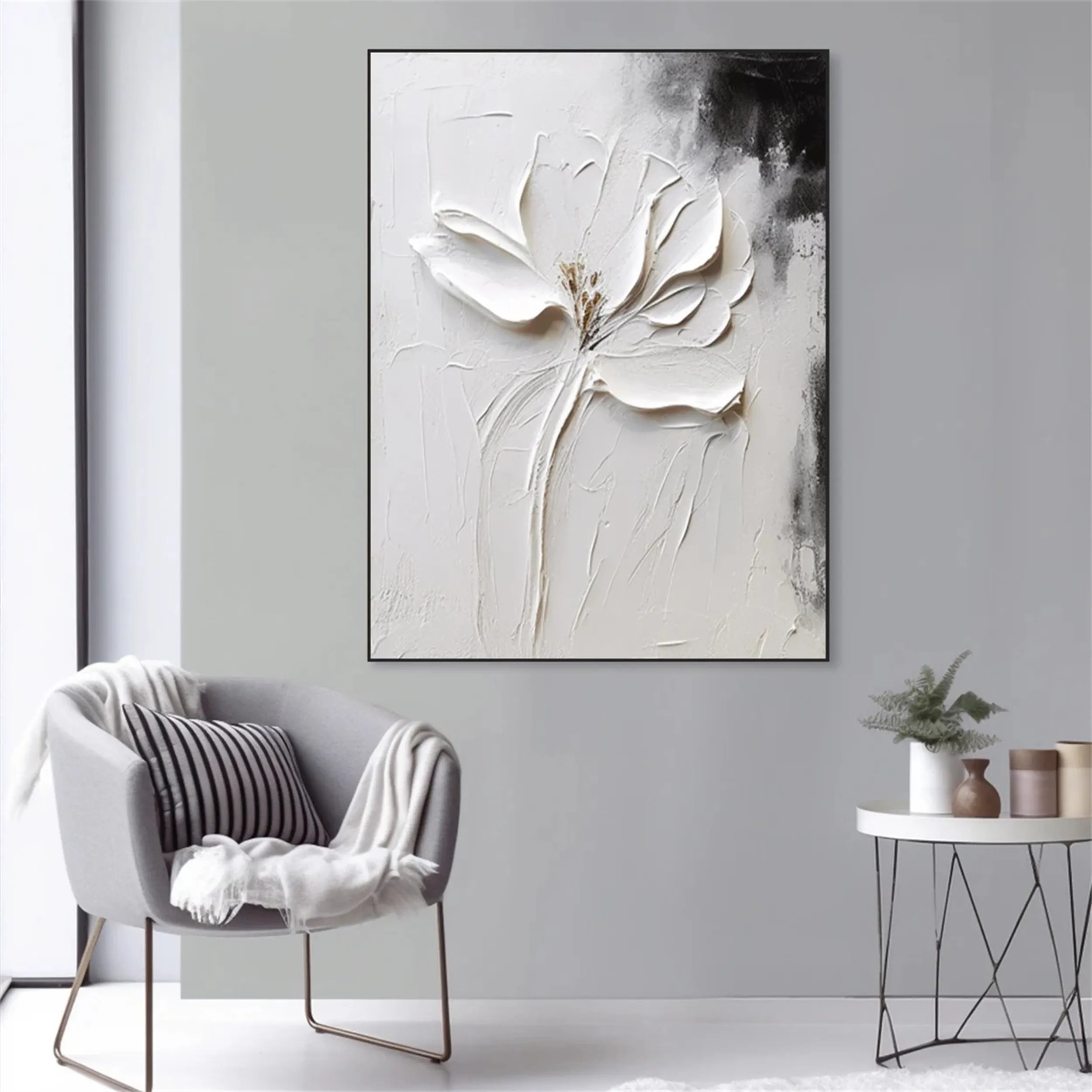 Flower and Tree Painting #FT 042 - Handmade Canvas Wall Art for Home & Office Decor | Perfect for Living Room, Bedroom, or Gift