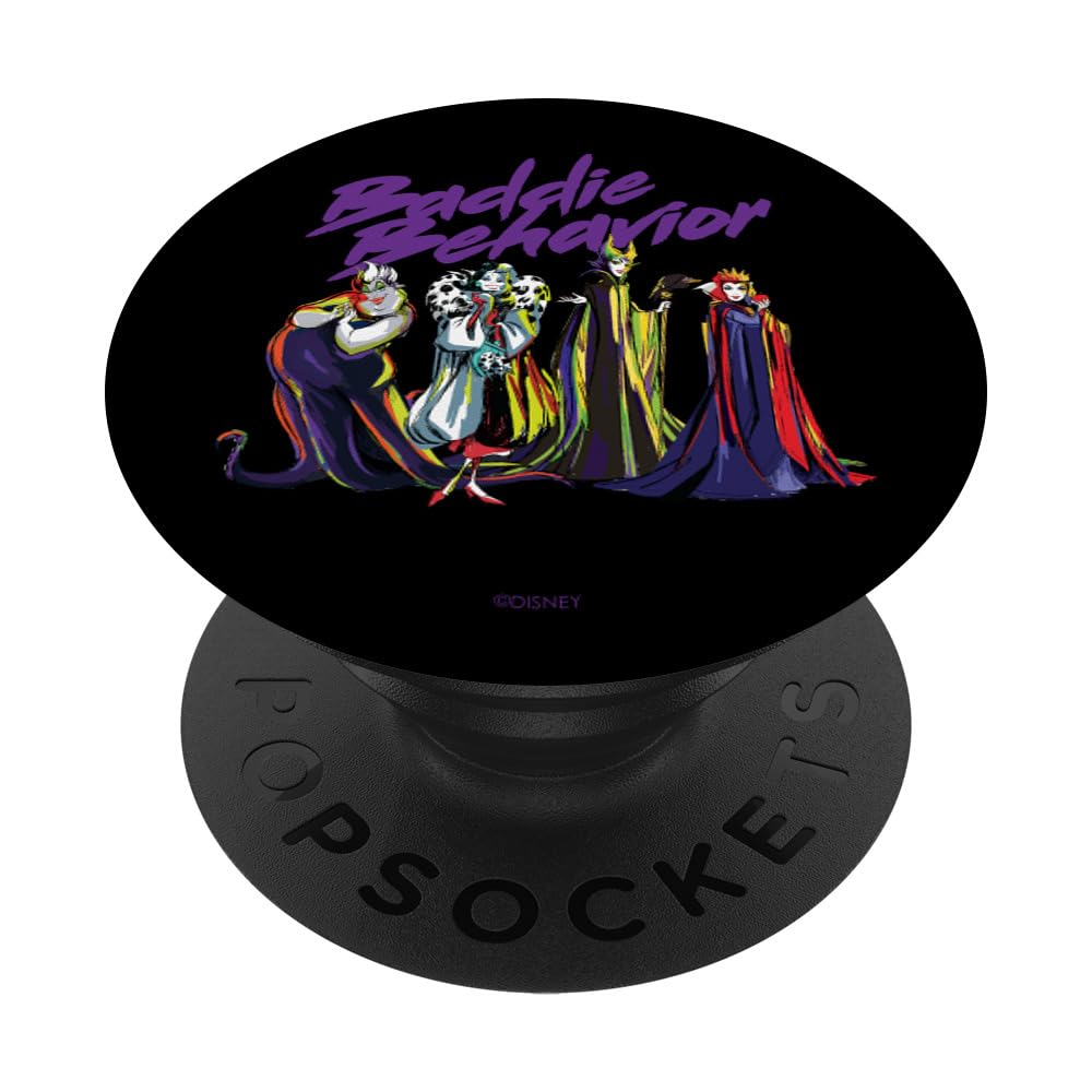 Disney Villains Baddie Behavior PopSockets Adhesive PopGrip - Swappable Phone Grip & Stand for iPhone, Samsung, Smartphones - Perfect for Selfies, Gaming, and Everyday Use